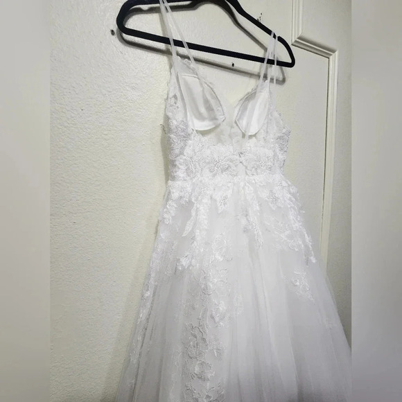 Lulus Height of Love White Embroidered Beaded Backless A-Line Gown Wedding - Picture 14 of 14